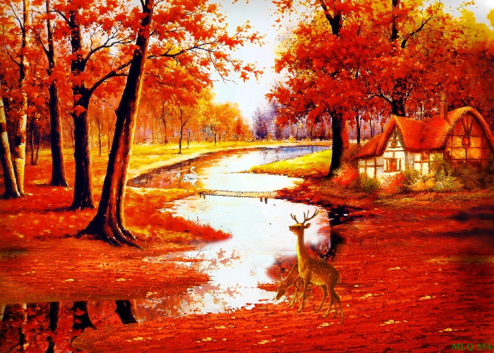 Tranh sơn dầu làng quê MLQ-554